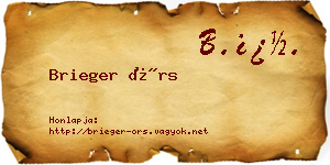 Brieger Örs névjegykártya