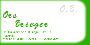 ors brieger business card